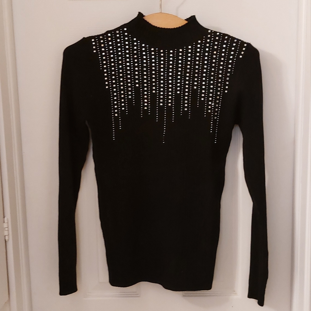 Everlynn Light Knit Top with Dazzling Accents